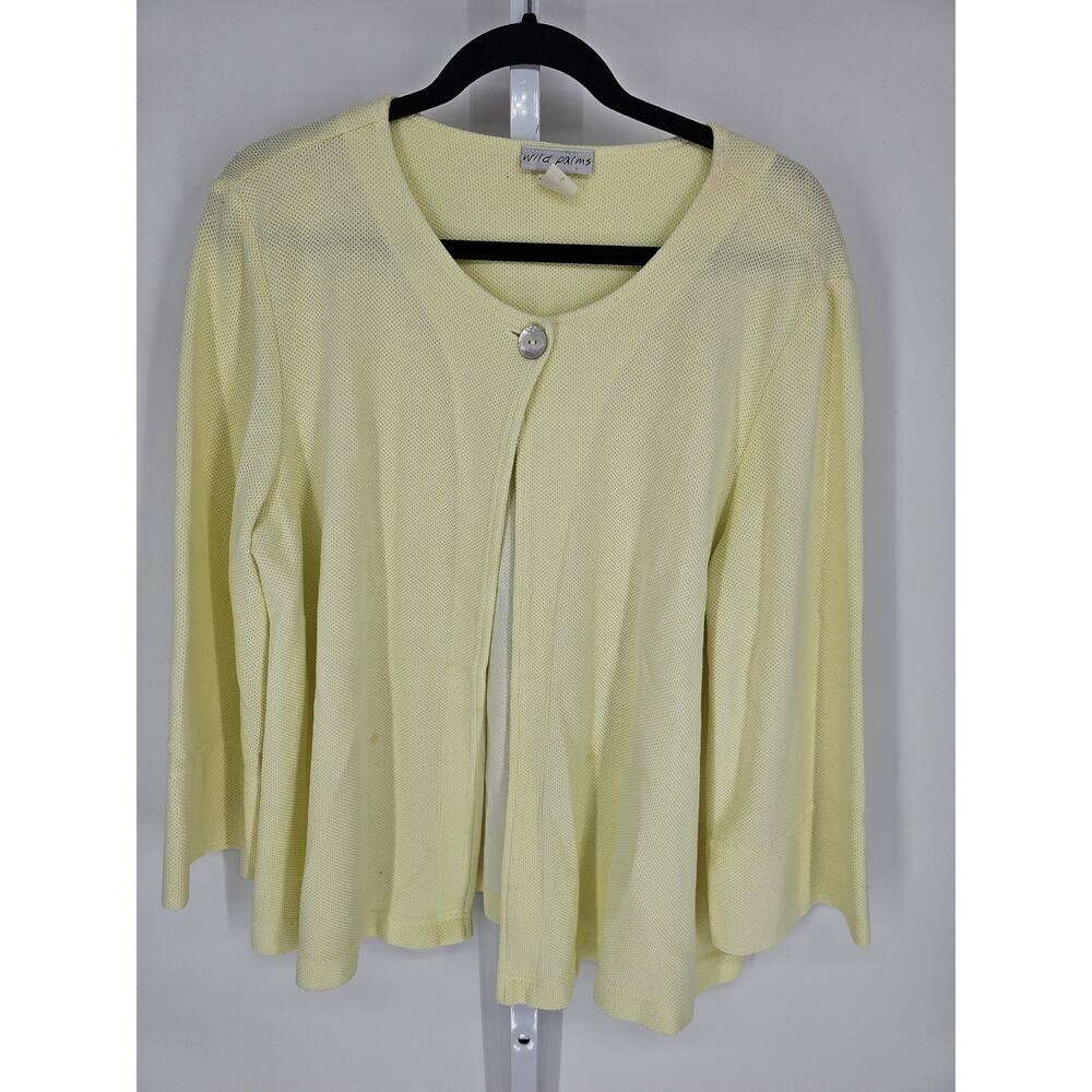 Wild Palms Women's Light Green Long Sleeve Single Button Cardigan Size L